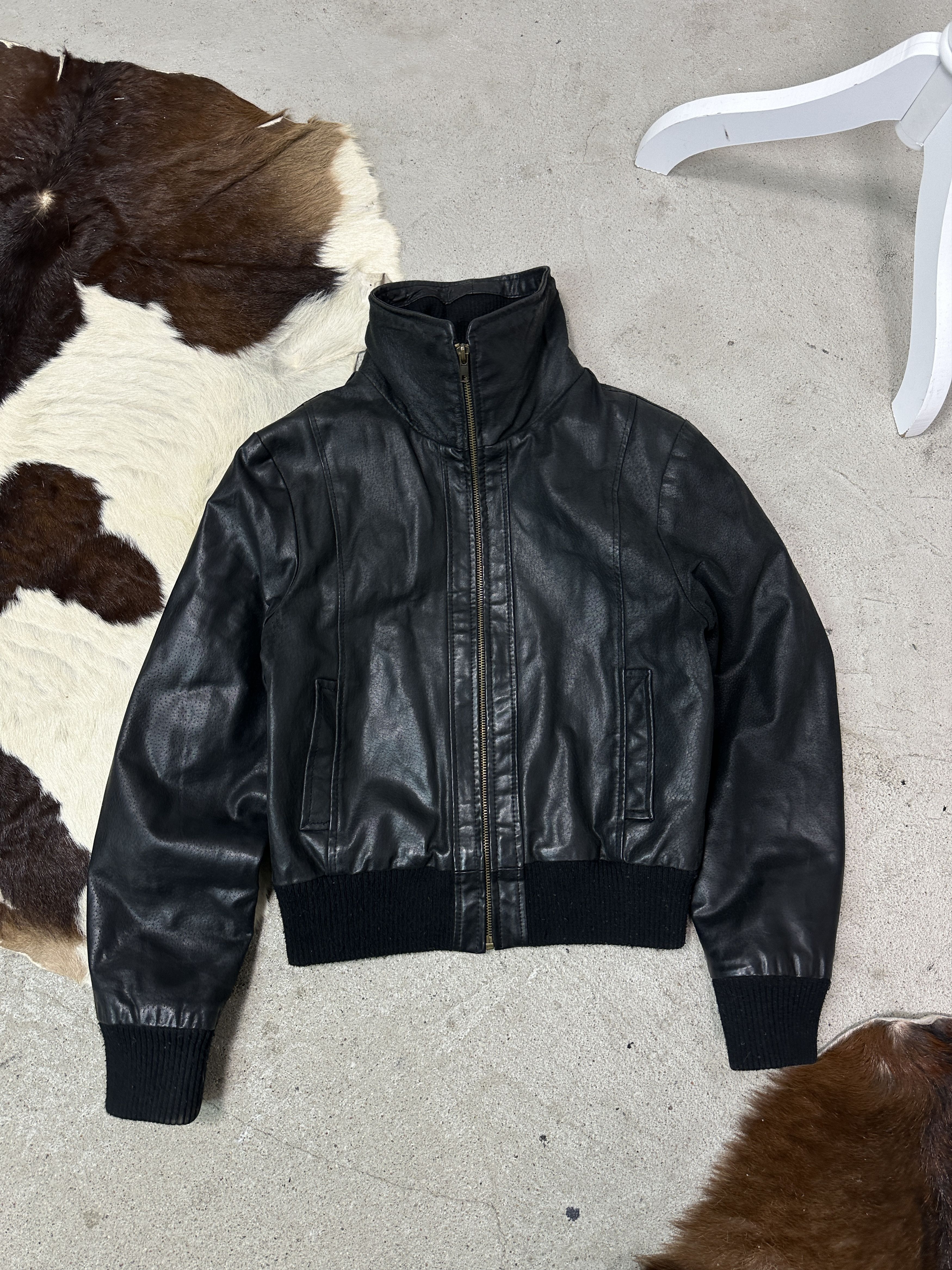 Vintage Vintage Avant Garde Grunge Biker Fitted Leather Jacket 00s Size US M / EU 48-50 / 2 - 2 Thumbnail