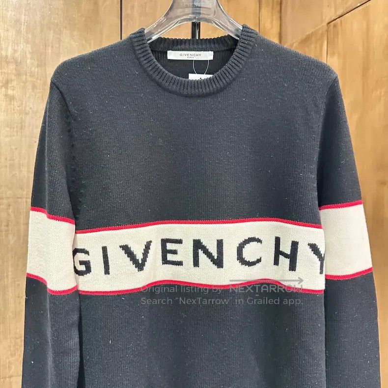 Givenchy Givenchy Black and Red Big Logo Printed Knit Sweater / M Size US M / EU 48-50 / 2 - 5 Thumbnail