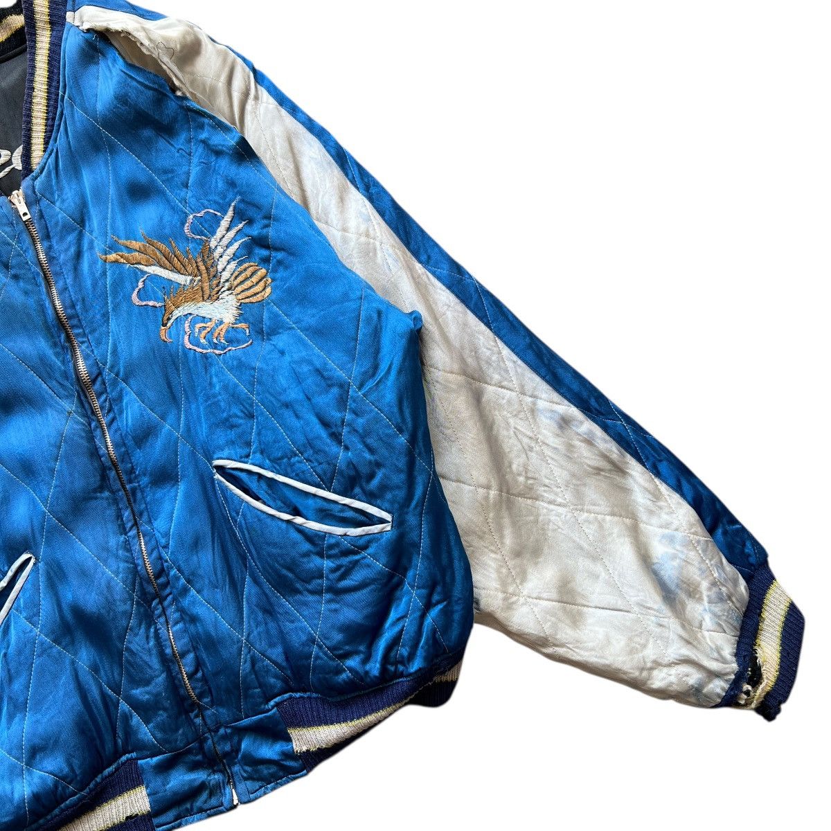 Vintage 🔥 50s WWII SUKAJAN SOUVENIR ANIMAL MOTIVE BOMBER JACKET Size US L / EU 52-54 / 3 - 8 Thumbnail