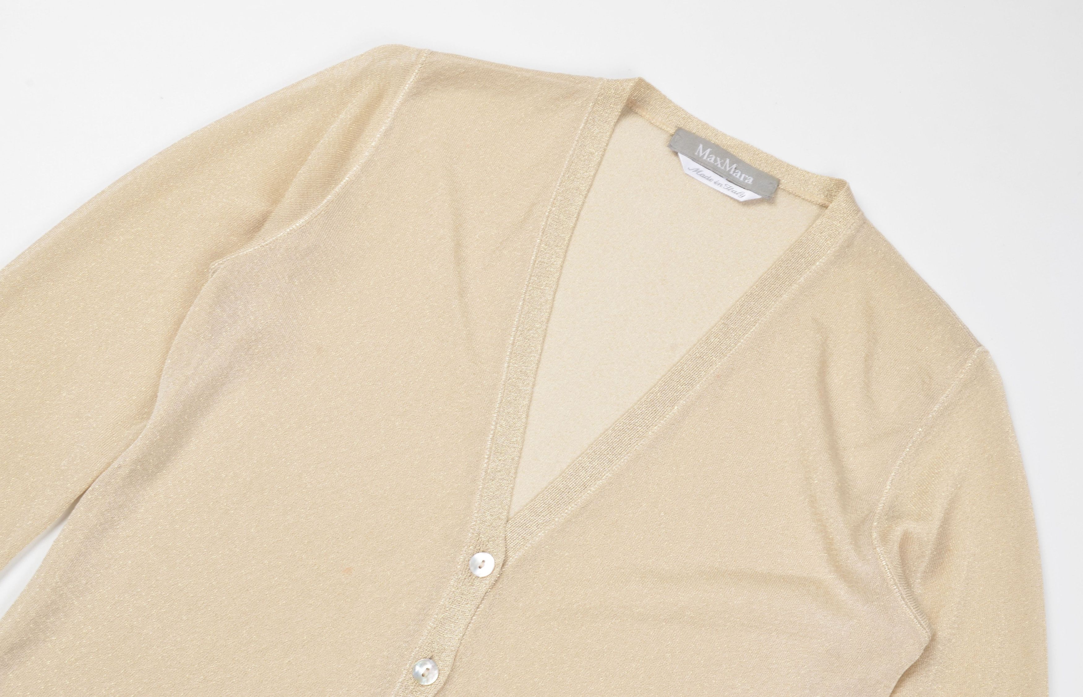 Max Mara Vintage Max Mara Sheer Sparkle V-Neck Cardigan Size M / US 6-8 / IT 42-44 - 5 Thumbnail