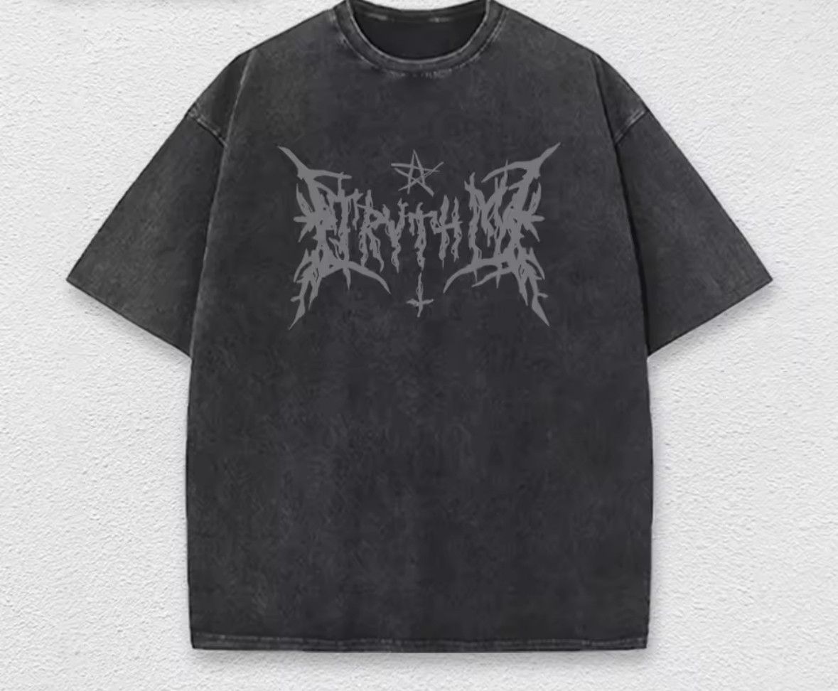 Japanese Brand Y2K Vintage 90s Punk Gothic Star Washed Short Sleeve T-Shirt Size US L / EU 52-54 / 3 - 1 Thumbnail