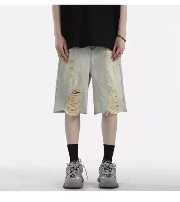 VIBE Street Hip Hop Vintage Loose Fit Denim Shorts Size US 31 - 6 Thumbnail
