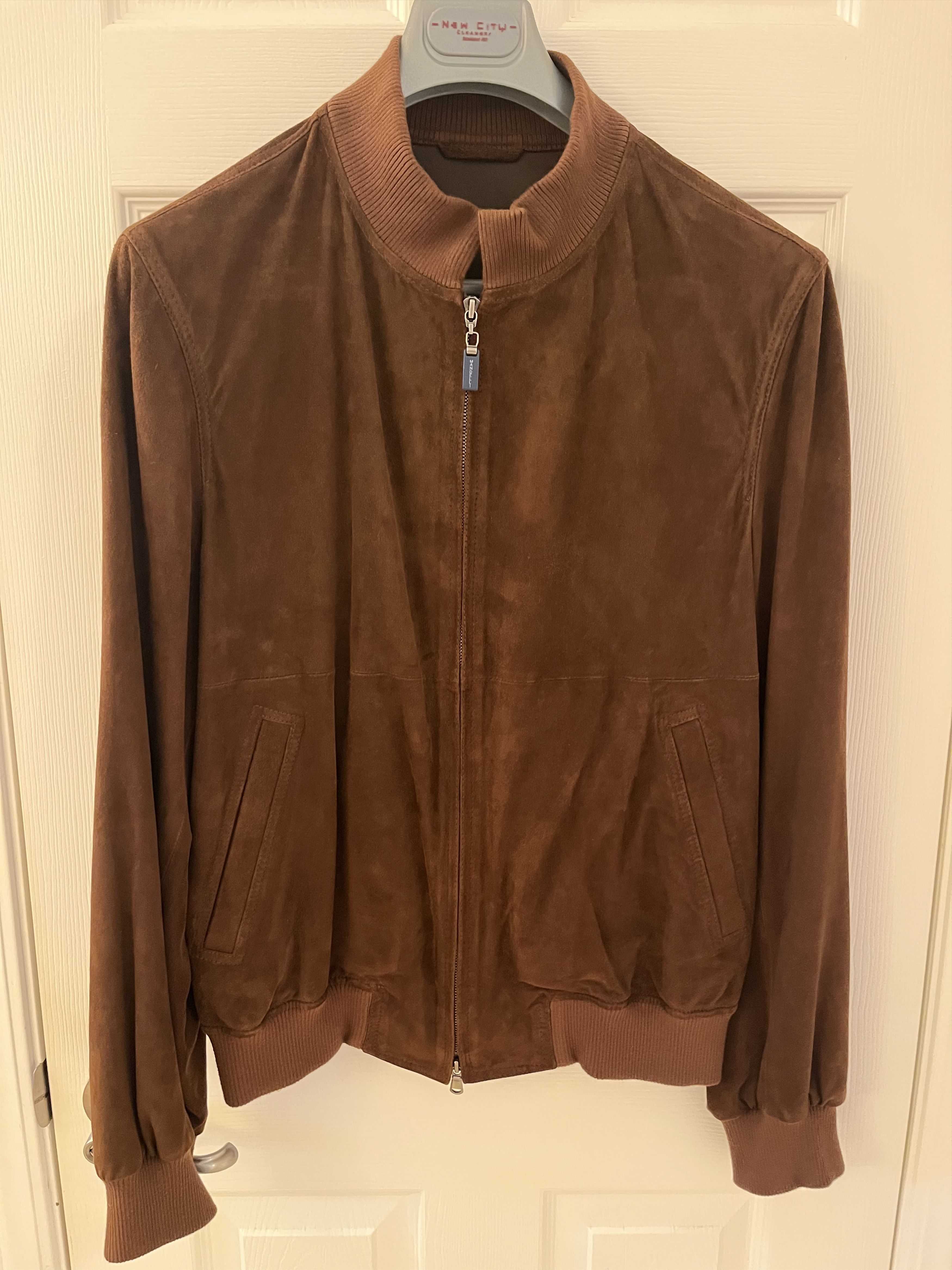 Mandelli Enrico Mandelli Brown Suede Bomber Jacket EU 52 Size US L / EU 52-54 / 3 - 1 Thumbnail