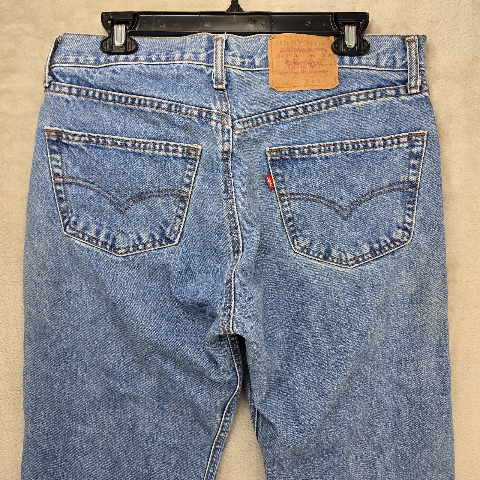 Levi's Vintage Levis 501 Jeans 34x32 (Fits 33x29) USA 90s *FLAWS* Size US 34 / EU 50 - 9 Thumbnail