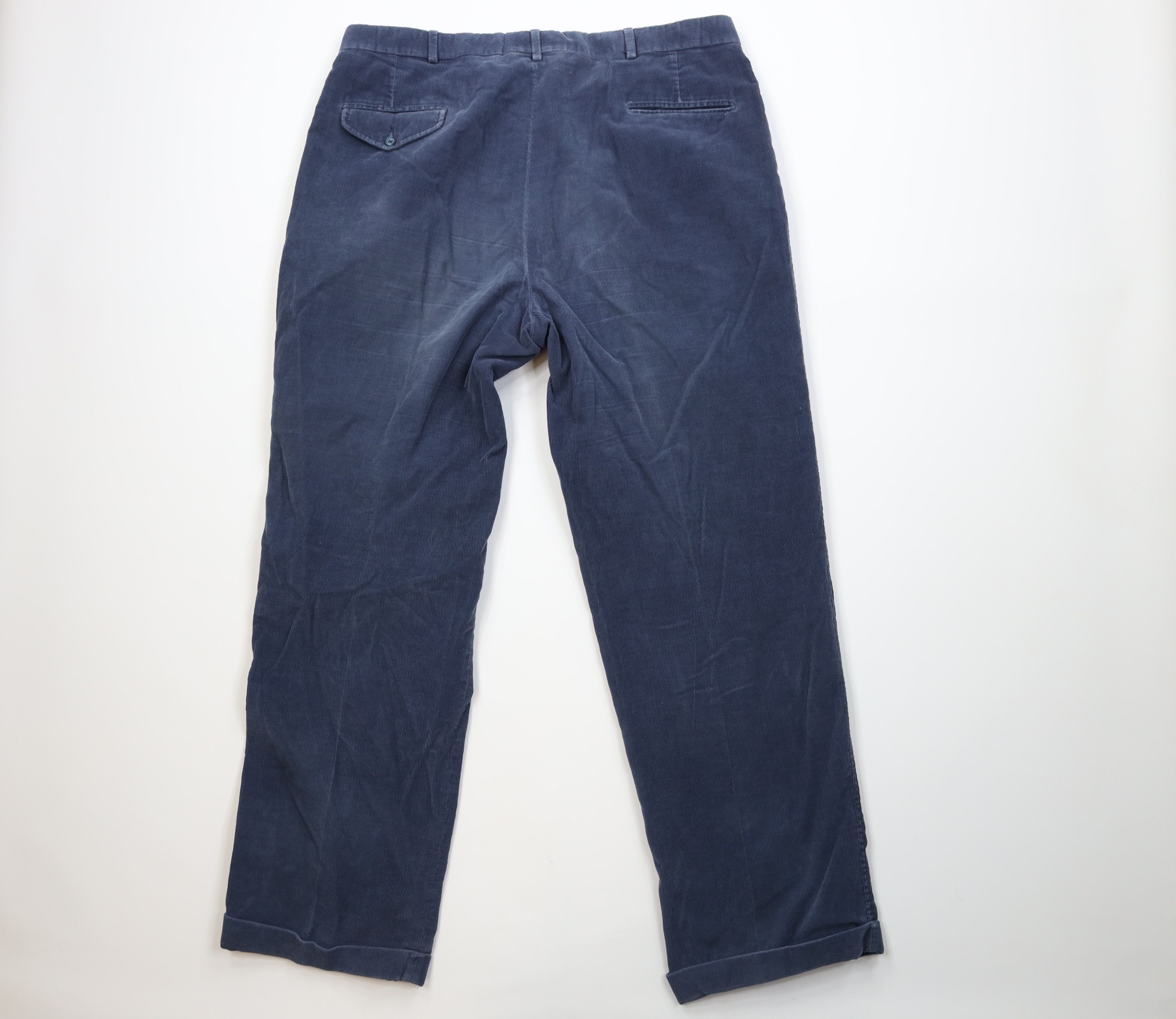 Lands' End Vintage 70s Lands End Wide Leg Corduroy Chino Pants Blue USA Size US 40 / EU 56 - 11 Thumbnail