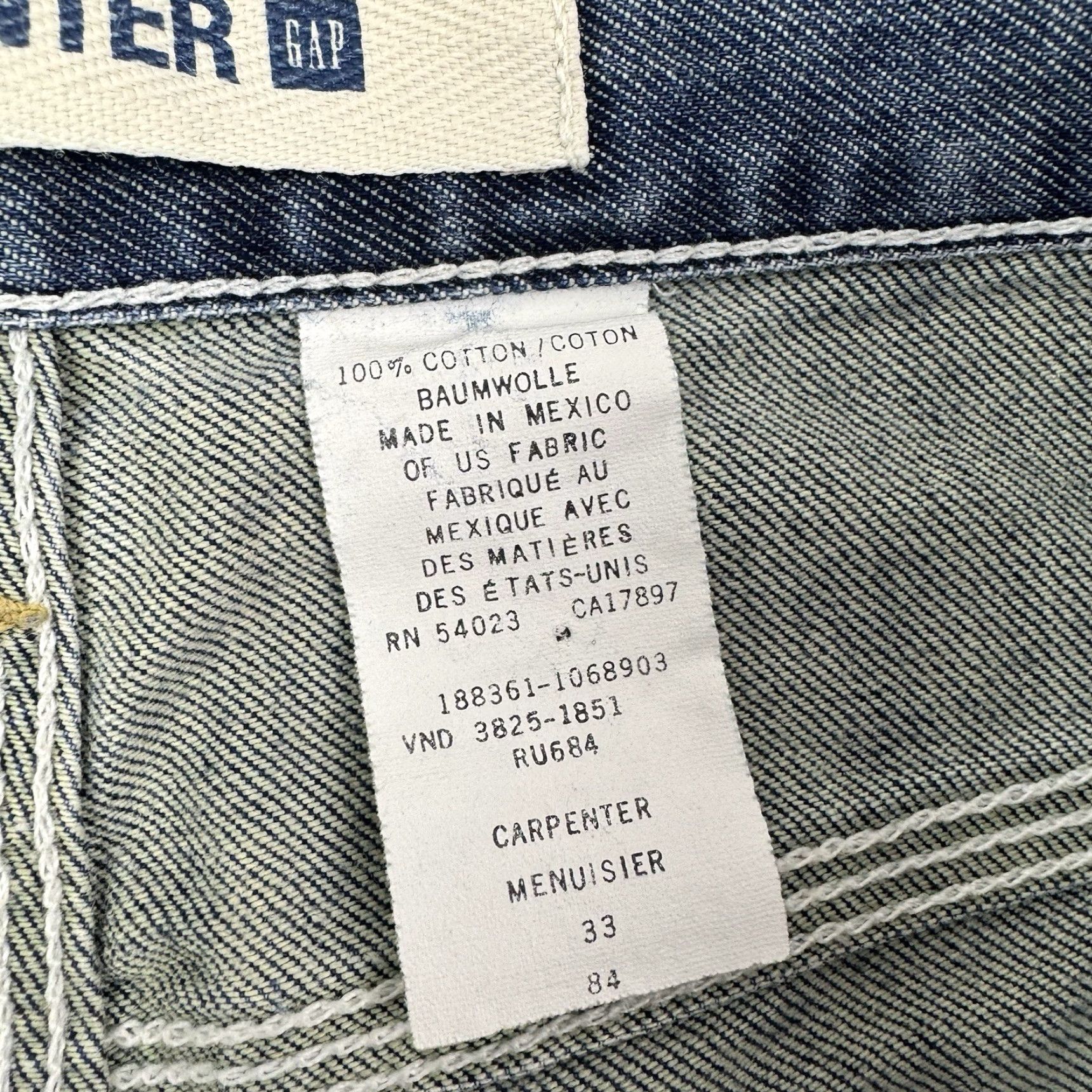 Gap VINTAGE Gap Carpenter Jean Shorts Adult 33 Blue Baggy Grunge 90s Mens Size US 33 - 4 Thumbnail