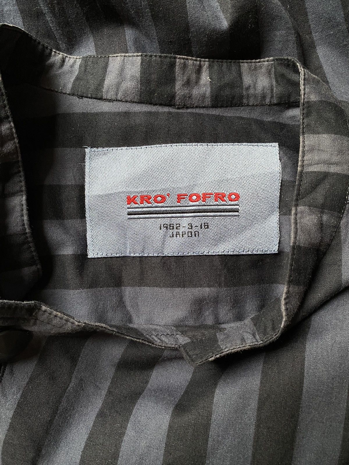 Designer × Japanese Brand KRO' FOFRO Stripes Mandarin Collar shirt Size US XL / EU 56 / 4 - 4 Thumbnail