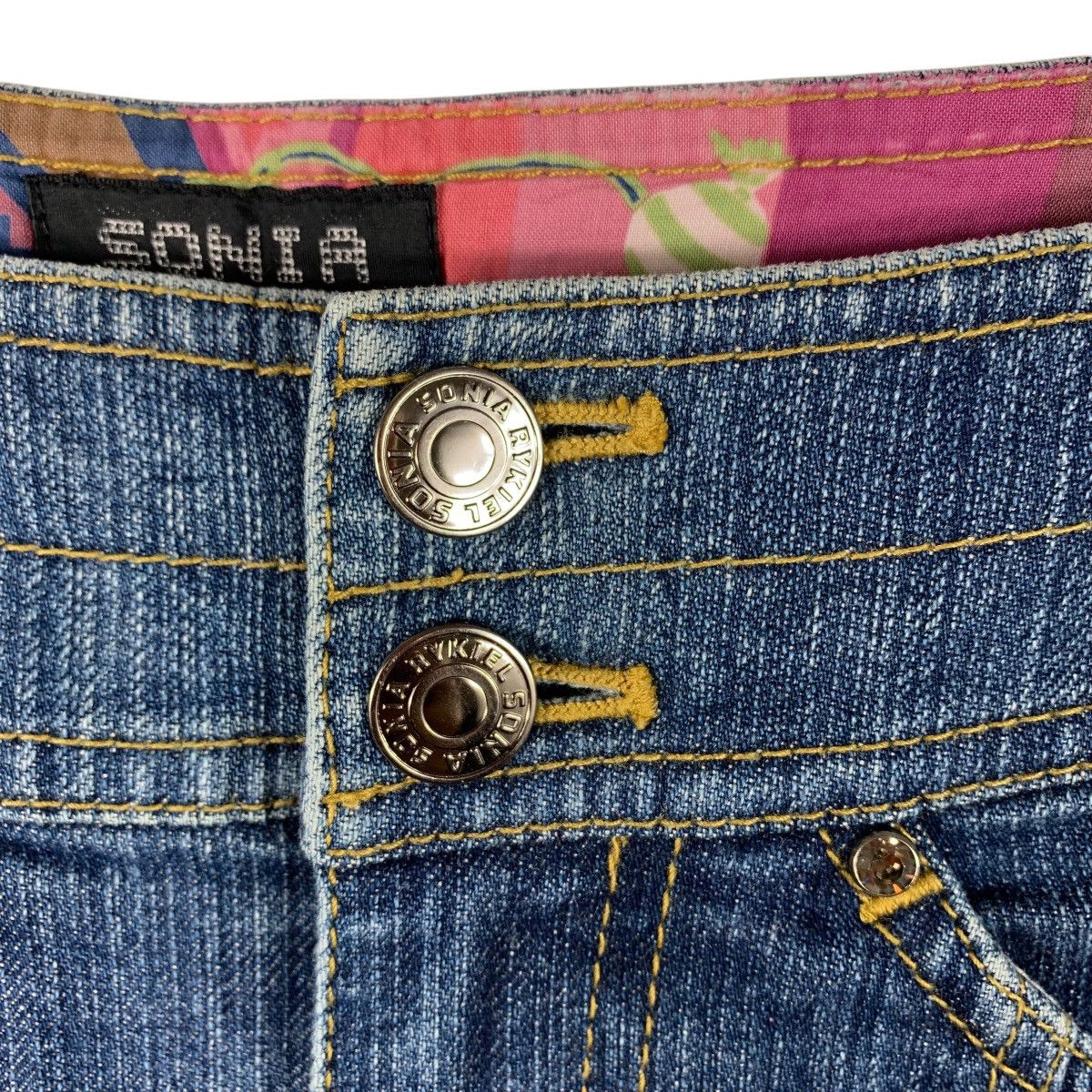Sonia Rykiel × Vintage Vintage SONIA RYKIEL women flared reconstructed blue jeans Size 30" / US 8 / IT 44 - 5 Thumbnail