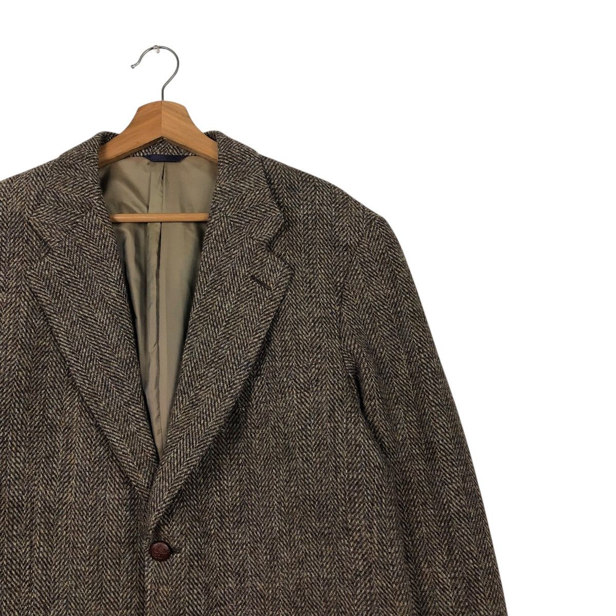 Harris Tweed 🔥VINTAGE WOOL HERRINGBONE JACKET HARRIS TWEED DOUBLE BREAST Size US M / EU 48-50 / 2 - 8 Thumbnail
