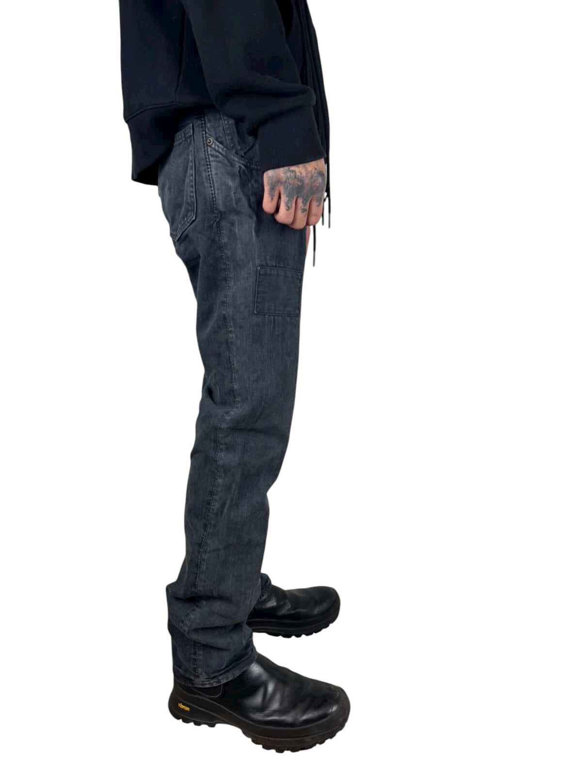 Japanese Brand Johnbull Asymmetrical Cut Black Patchwork Distressed Denim Size US 32 / EU 48 - 2 Thumbnail