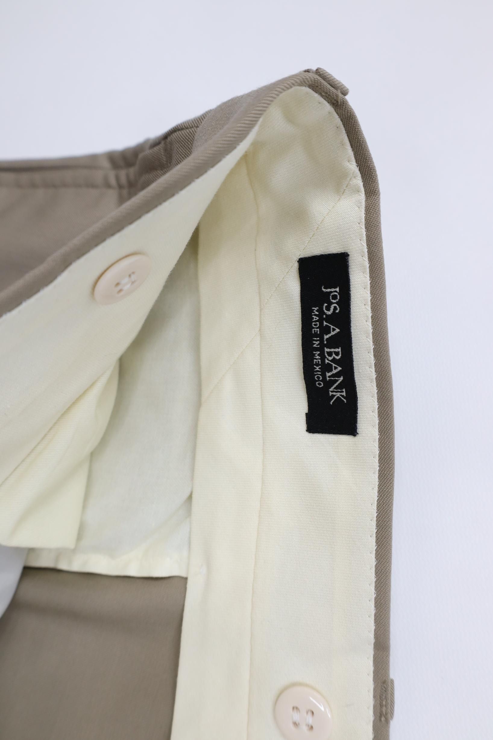 Jos. A. Bank Vintage 90s Y2K Jos A Bank Knit Wide Leg Chino Pants Beige Size US 37 - 7 Thumbnail