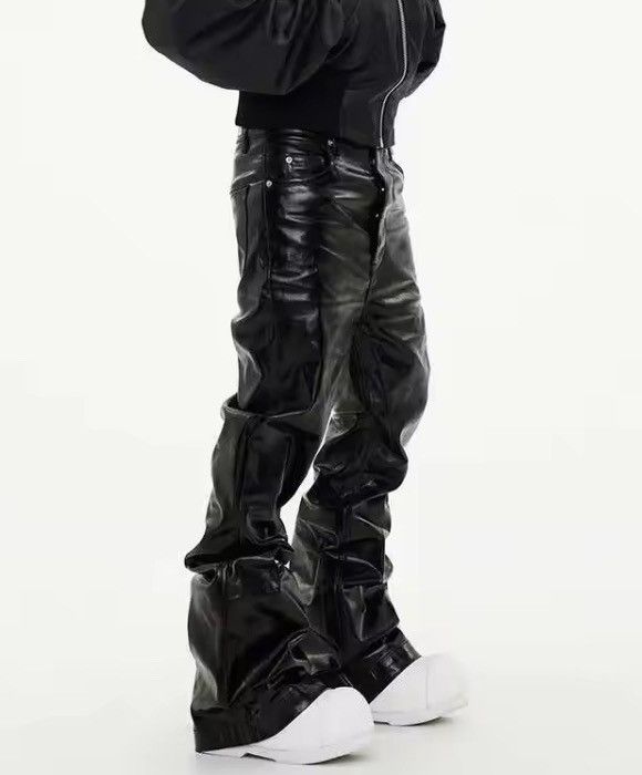 Leather Black pU Leather Jeans Size US 33 - 1 Thumbnail
