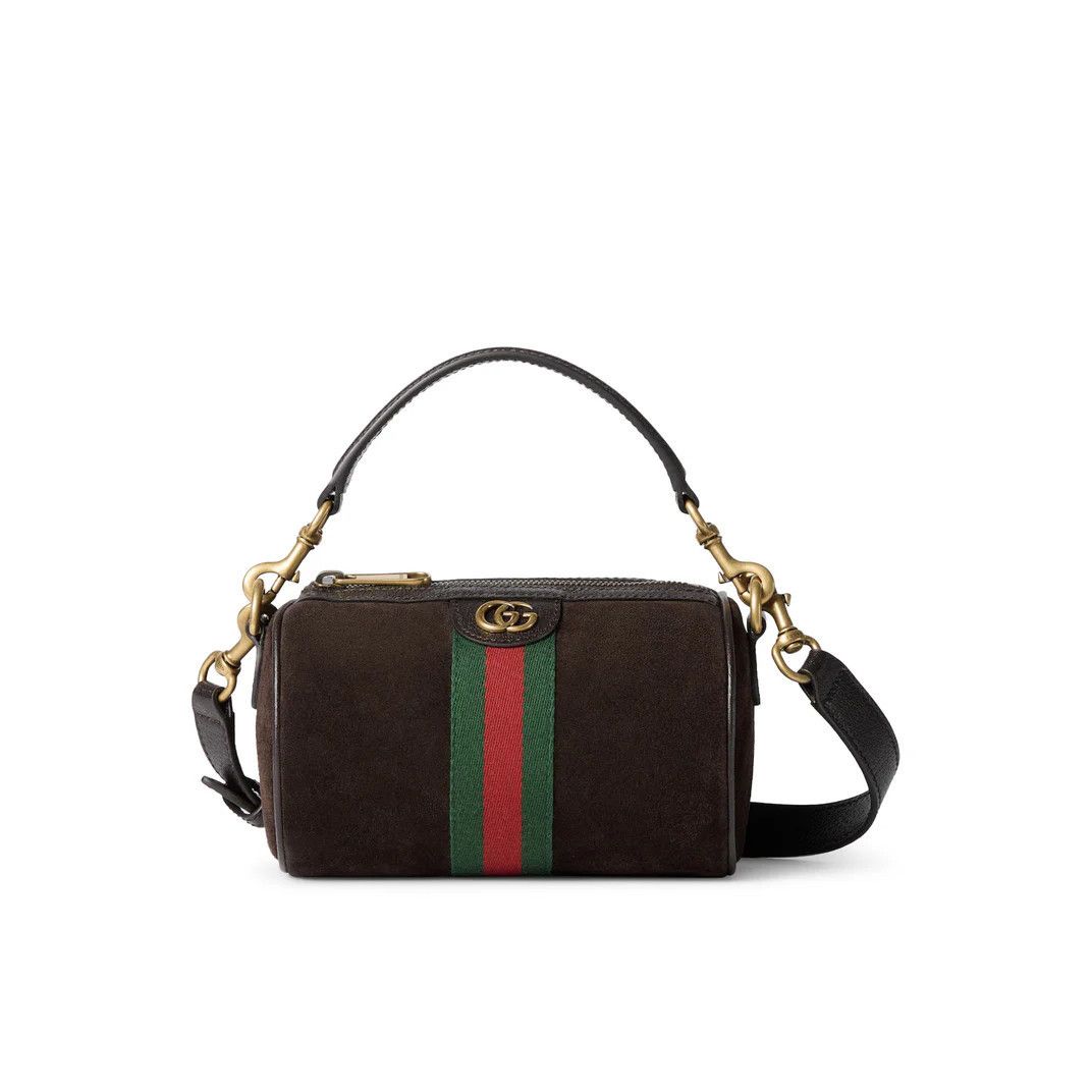 GUCCI Ophidia Mini $1980 Dark Brown Suede Shoulder Bag New &
