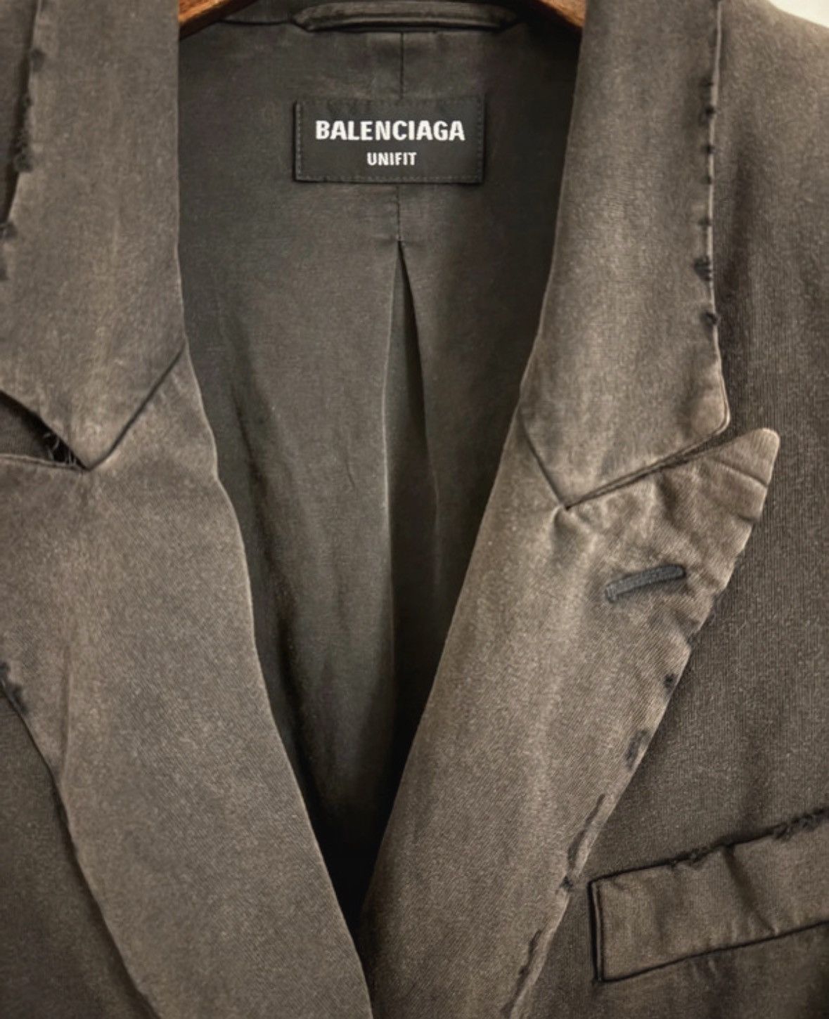 Balenciaga F21 distressed jersey blazer Size 46S - 2 Thumbnail