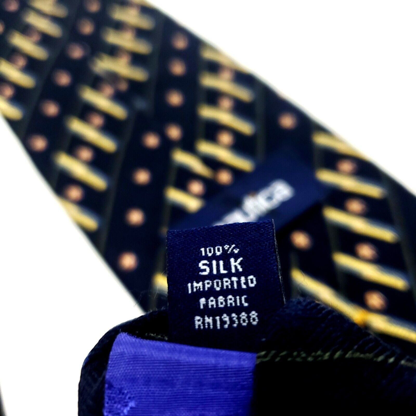 Nautica Nautica Black Silk Tie Woven Short Wide Check Striped Size ONE SIZE - 5 Thumbnail