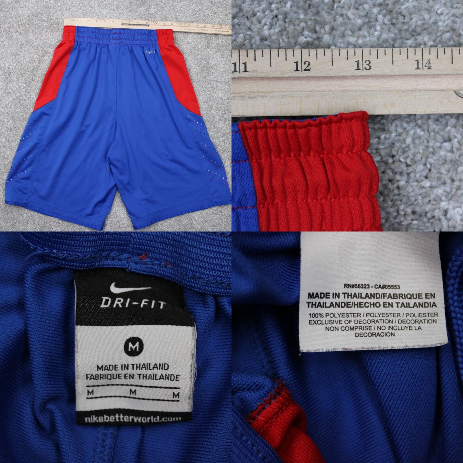 Nike Nike Victory Shorts Mens Medium Red/Blue Dri-Fit Polyester Drawstring 11" inseam Size US 31 - 8 Thumbnail