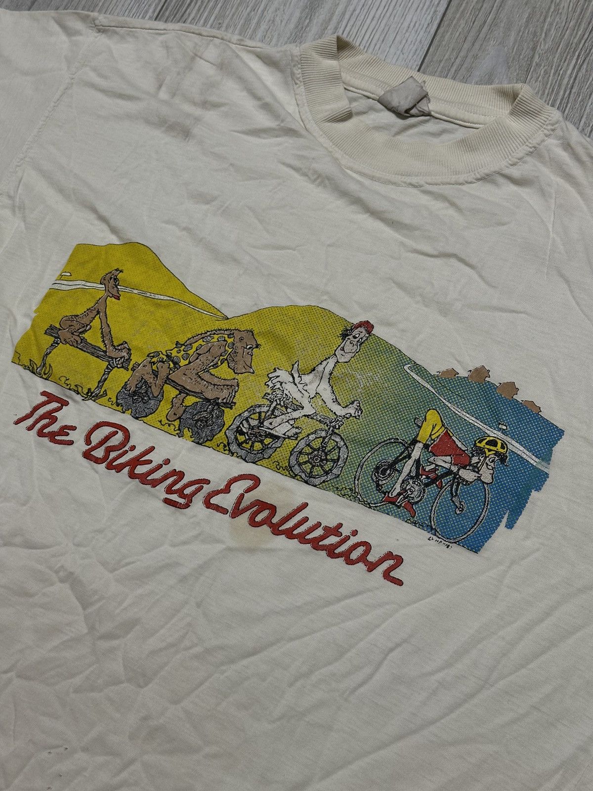 Vintage Vintage 80’s Biking Evolution 1987 Humor T-shirt Size US XL / EU 56 / 4 - 2 Thumbnail