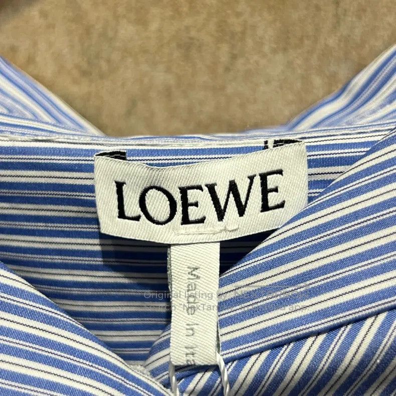 Loewe Loewe Blue Striped Embroidered Logo Shirt Size XXS / US 00 / IT 34 - 3 Thumbnail