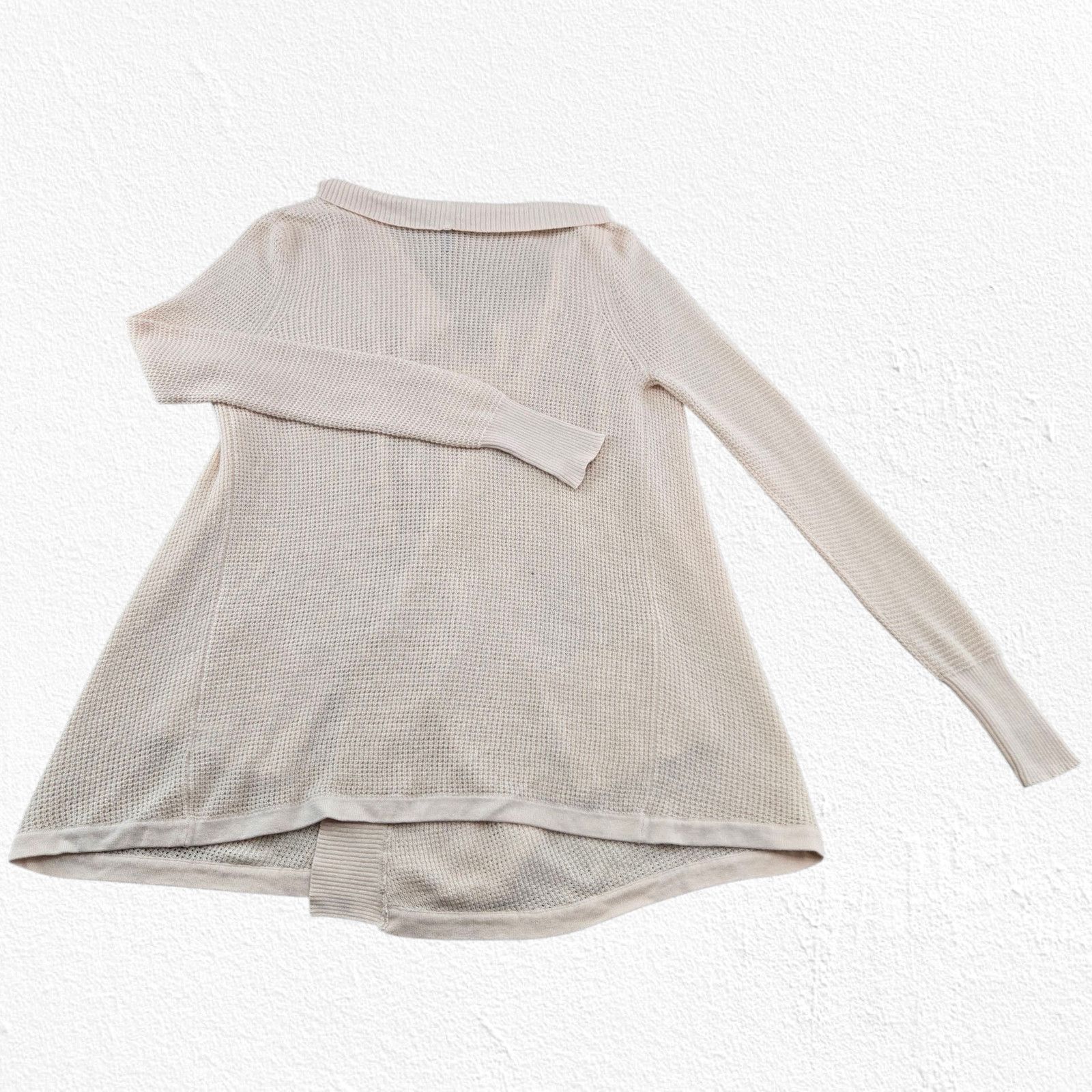 Splendid Splendid Cream Waffle Knit Open Longline Cardigan Sze Medium Size M / US 6-8 / IT 42-44 - 11 Thumbnail