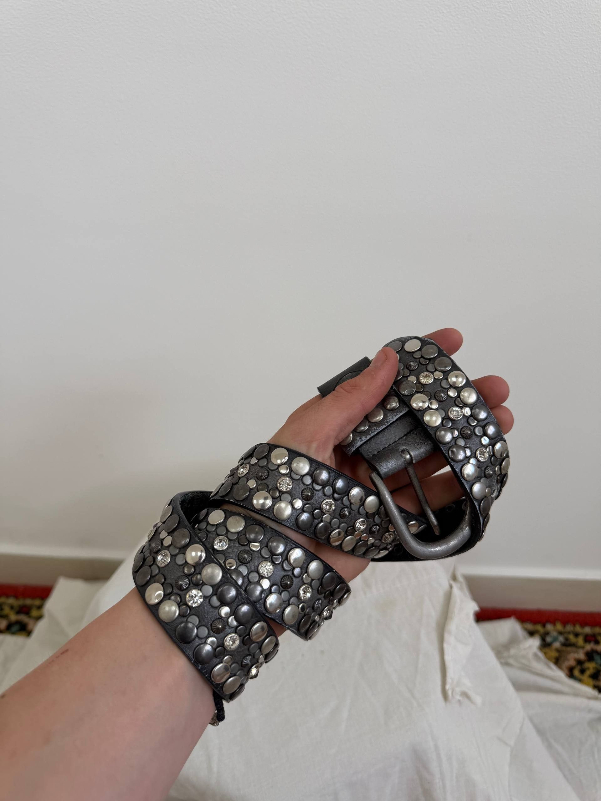 Japanese Brand Y2K Heavy Studded Leather Belt Punk Grunge Rockstar Size ONE SIZE - 1 Thumbnail