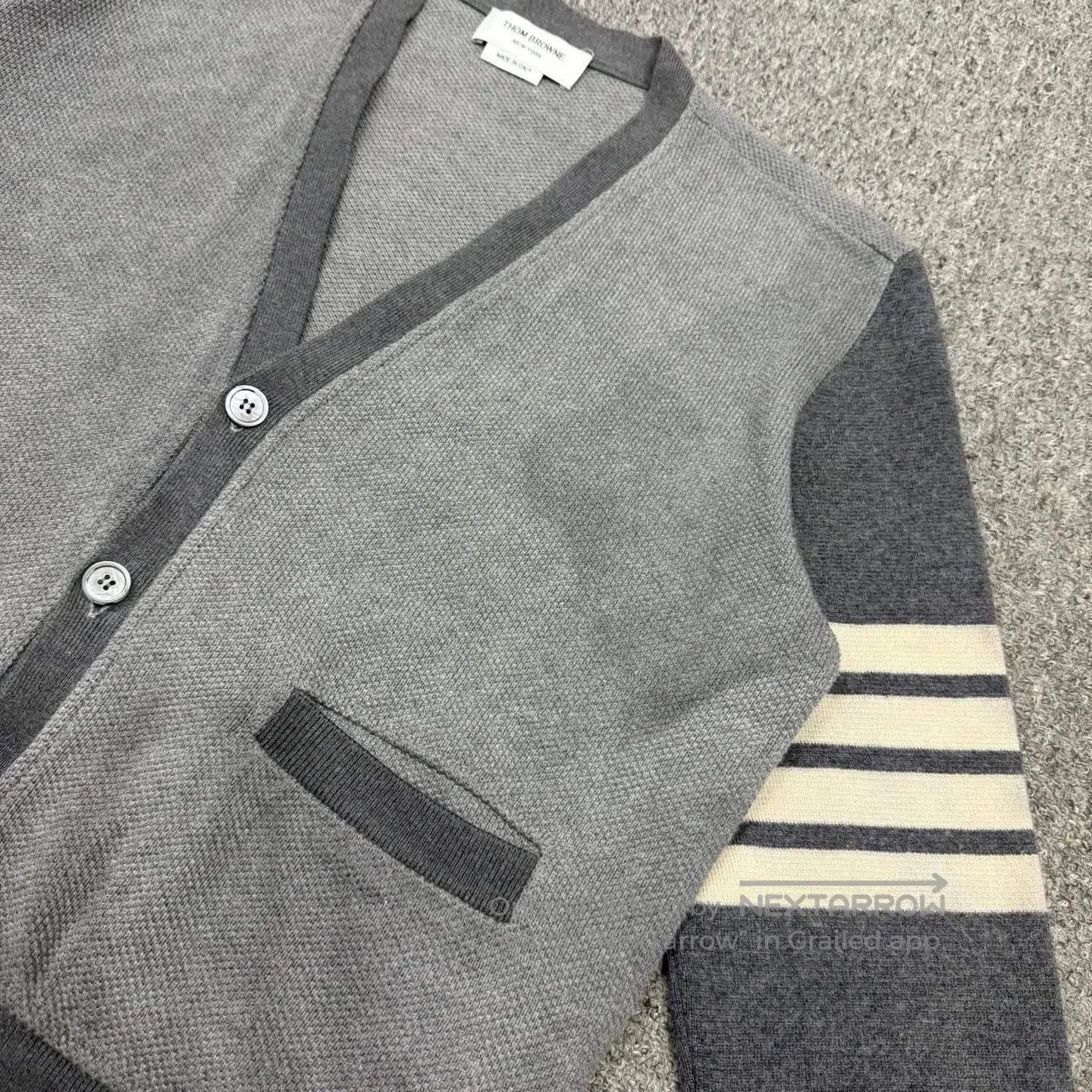 Thom Browne Thom Browne Gray Striped Cardigan. Size US M / EU 48-50 / 2 - 4 Thumbnail