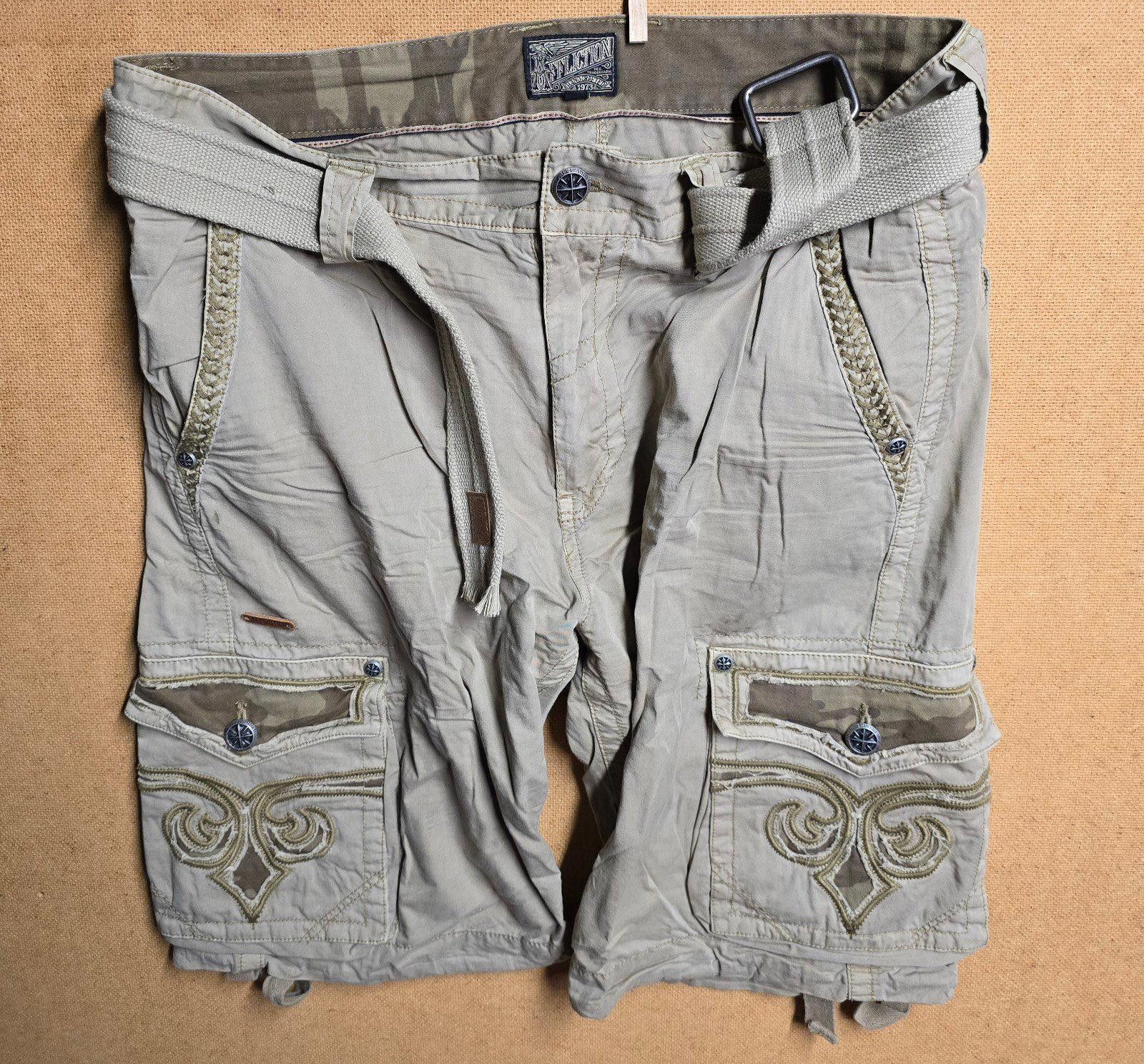 Affliction Affliction Men's Cargo Shorts 34" Waist w/Matching Belt Y2K Size US 34 / EU 50 - 1 Thumbnail