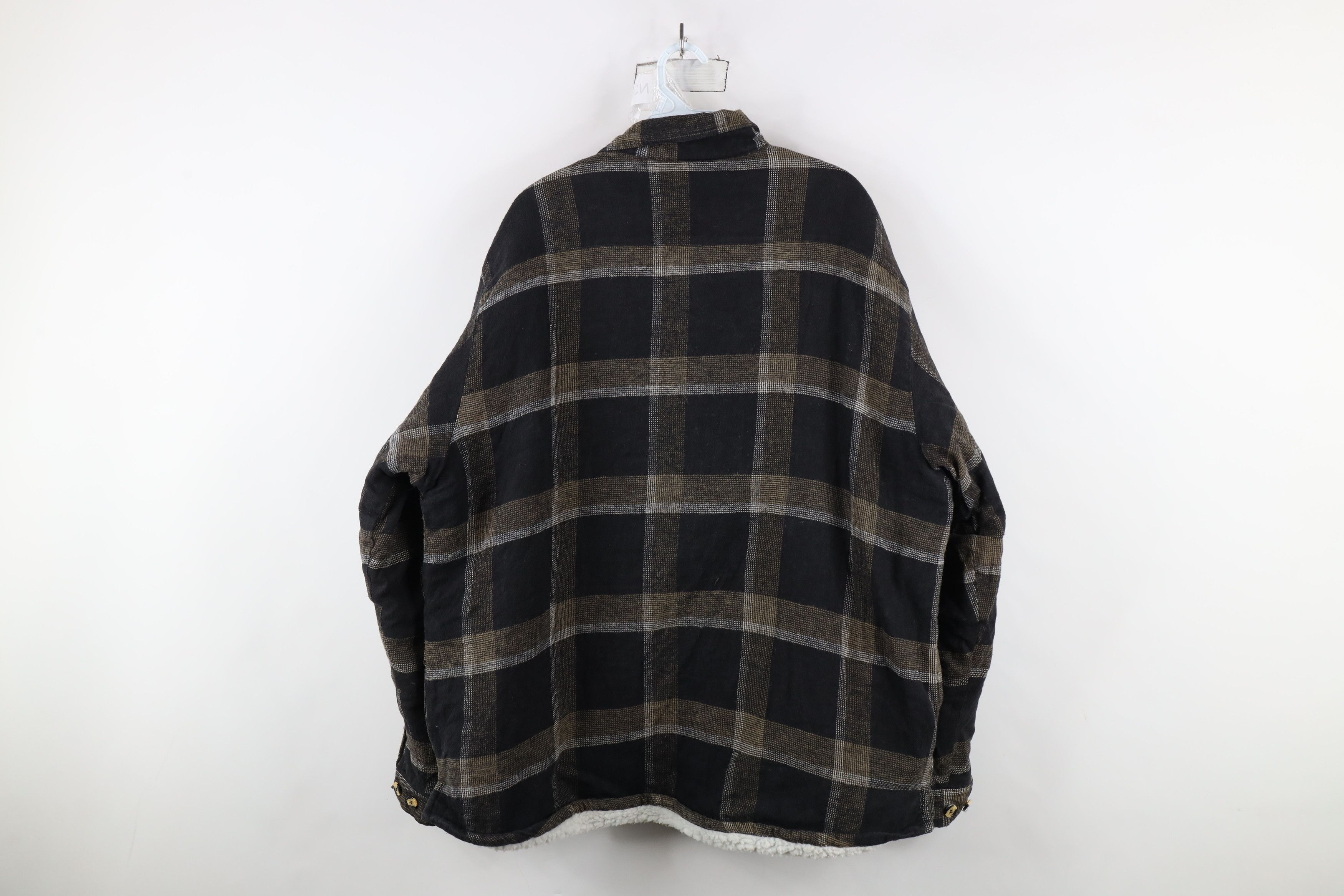 Vintage Vintage 90s Streetwear Fleece Lined Flannel Shirt Jacket Size US XL / EU 56 / 4 - 11 Thumbnail