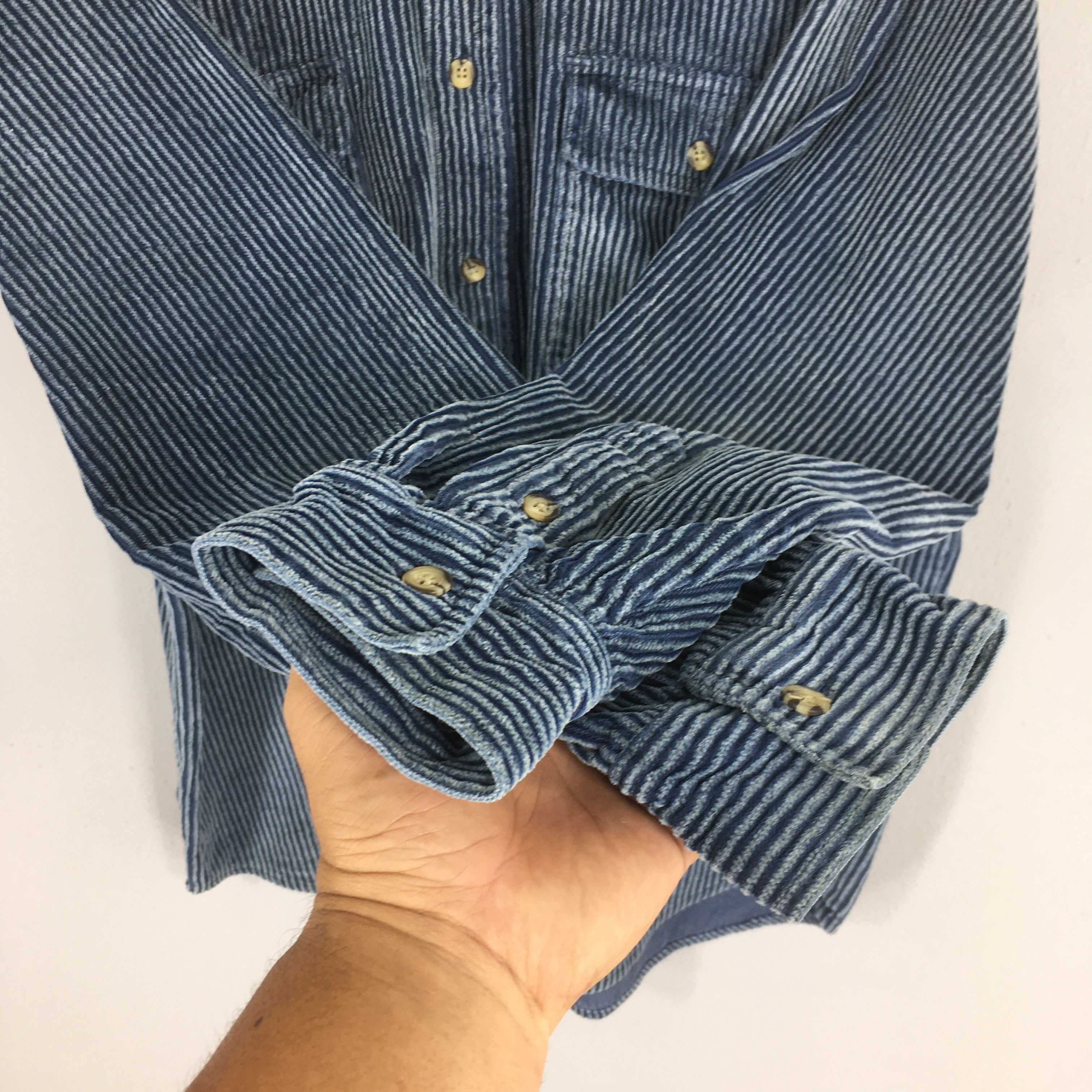 Vintage Vintage North Crest Corduroy Blue Shirt Large Size US L / EU 52-54 / 3 - 4 Thumbnail