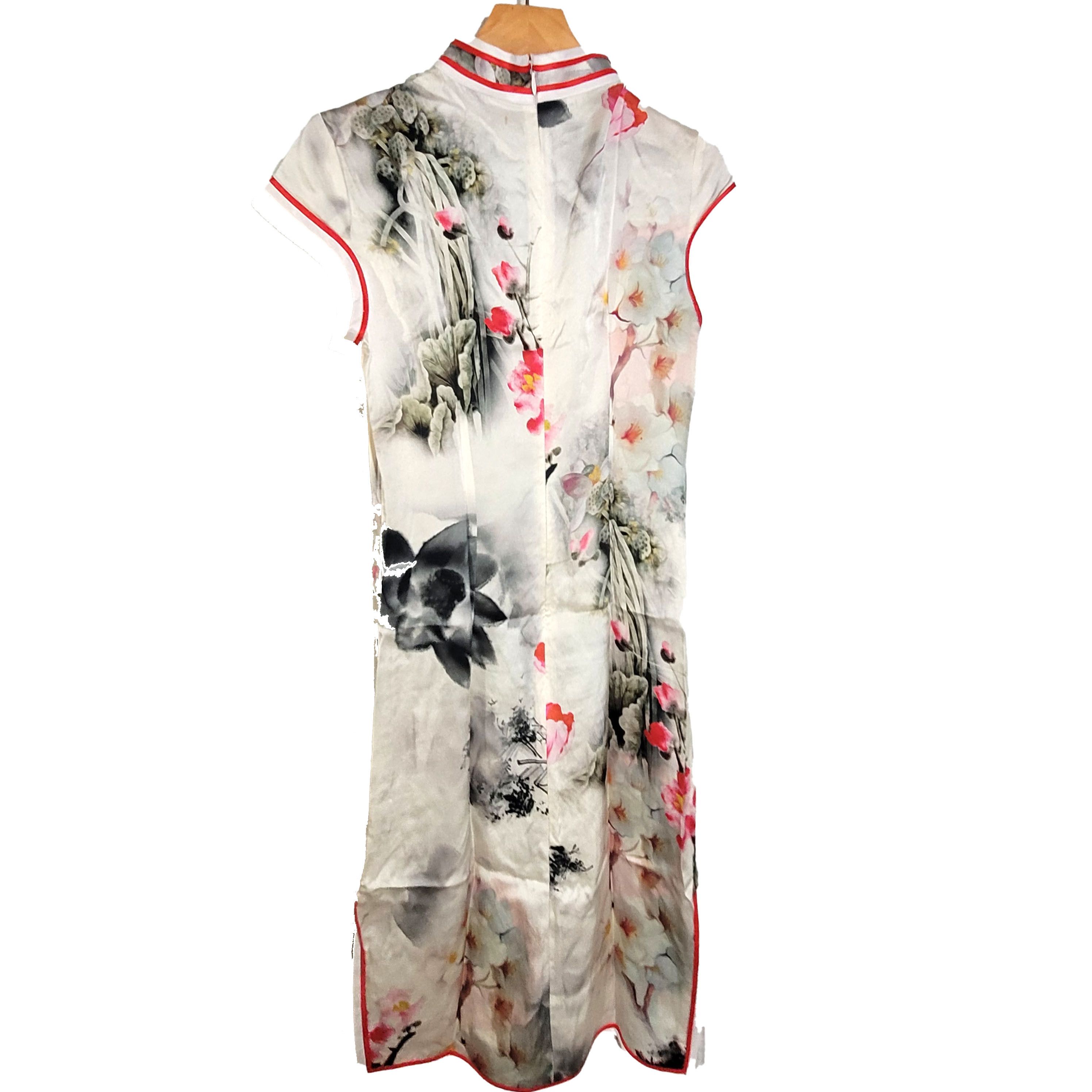 Other Women's Silk Short Sleeve Cheongsam/QiPao Dress SBK141 Size XS / US 0-2 / IT 36-38 - 2 Thumbnail