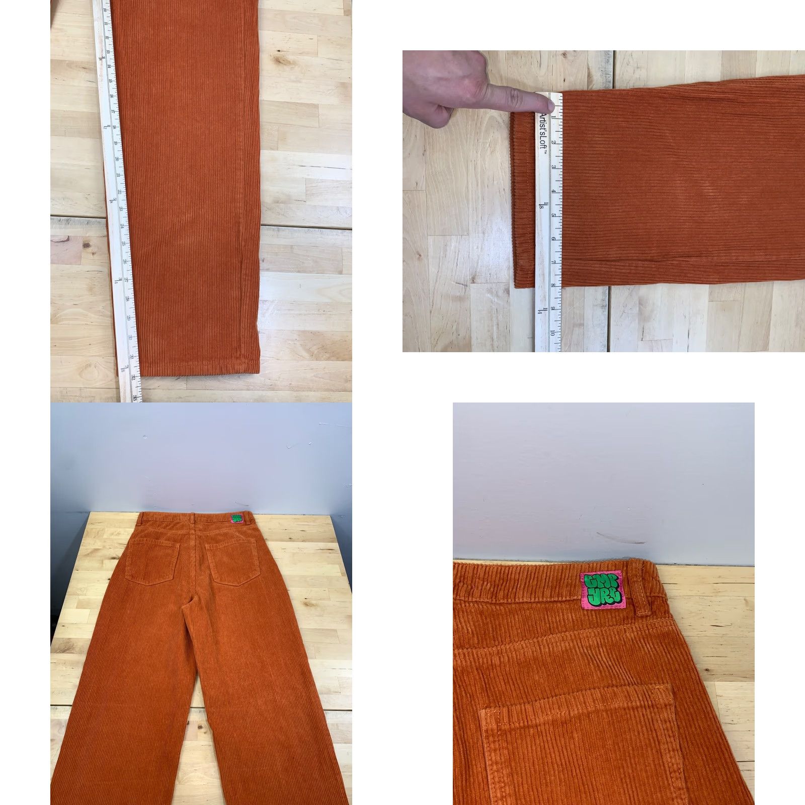 Empyre Empyre Tori Corduroy Pants Womens 3 Orange Corduroy Pants Ankle Baggy 10785 Women Size 26" / US 2 / IT 38 - 8 Thumbnail