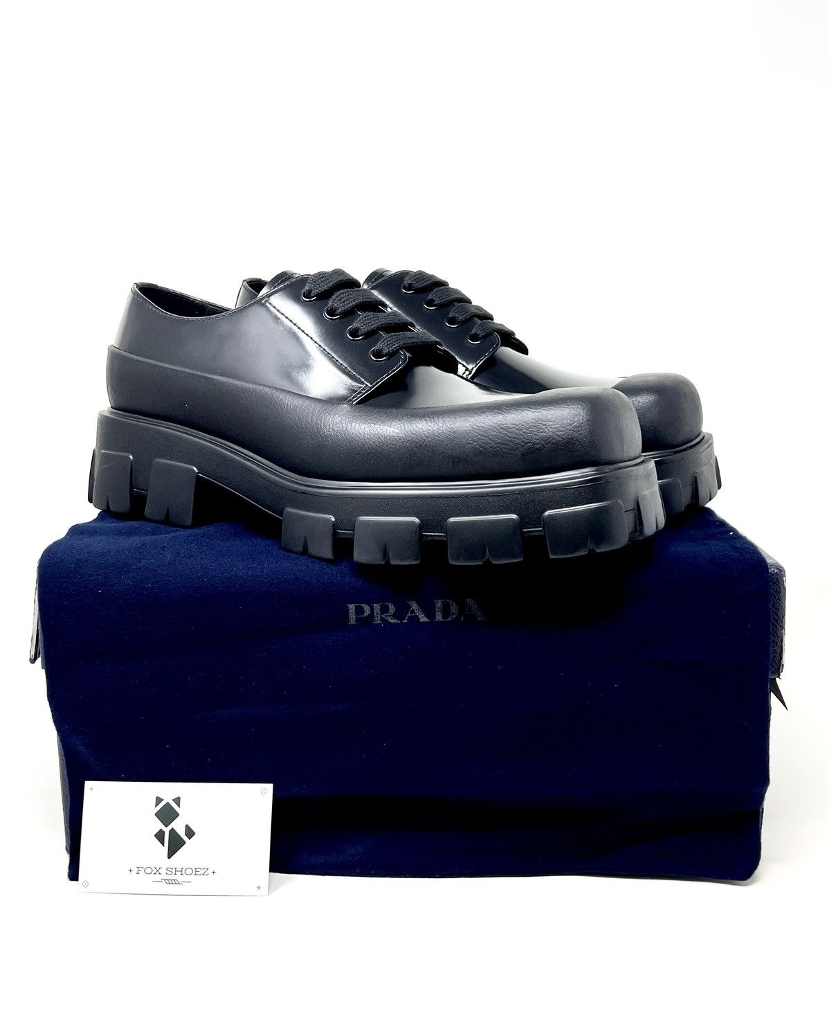 Prada Prada Chunky Monolith Derby Shoes Brushed Leather  display picture 3
