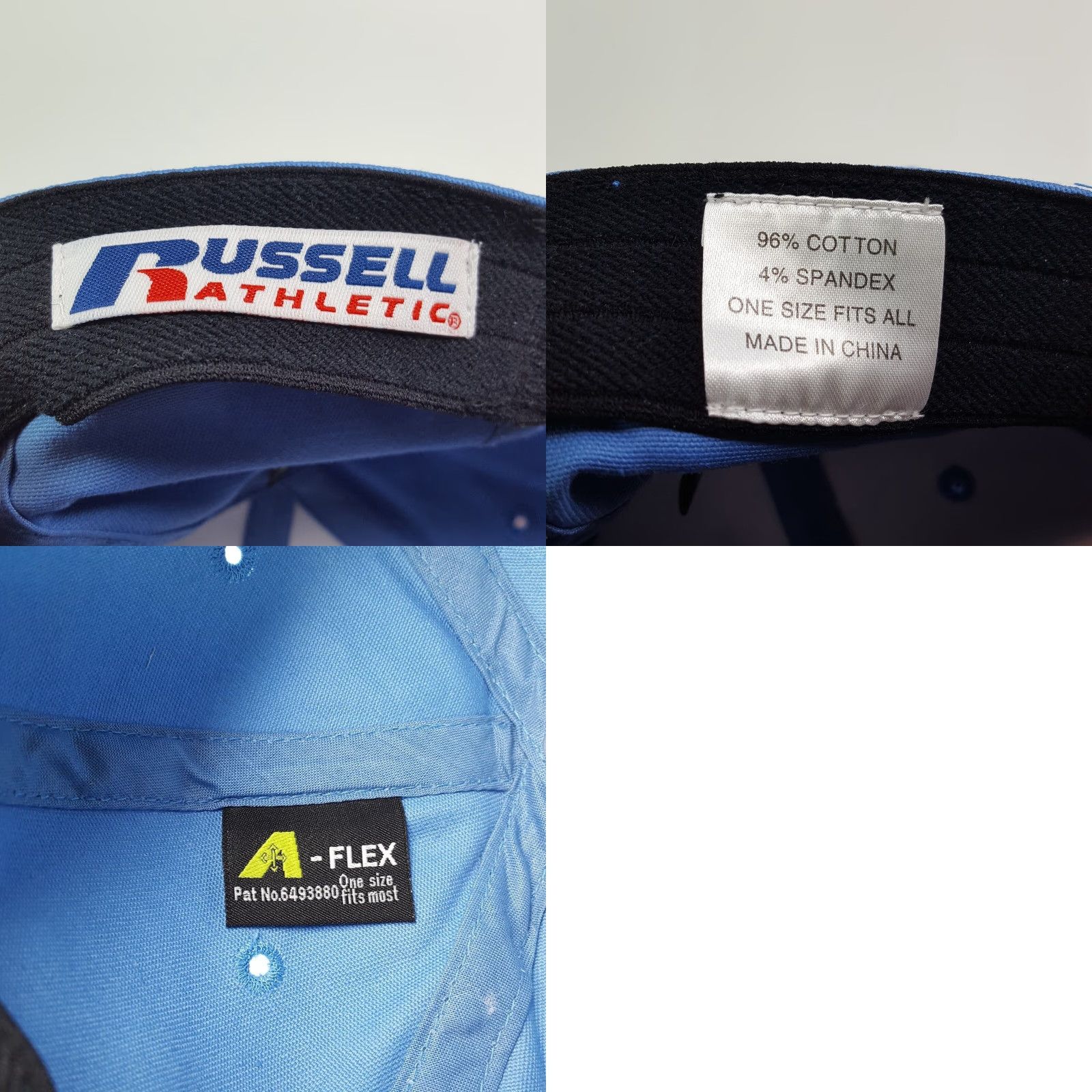 Russell Athletic VINTAGE Russell Athletic Hat Baseball Cap One Size Blue 90s Embroidered Adjustable Breathable Lightweight Cotton Twill Casual Sports Cap Mens Size ONE SIZE - 8 Thumbnail