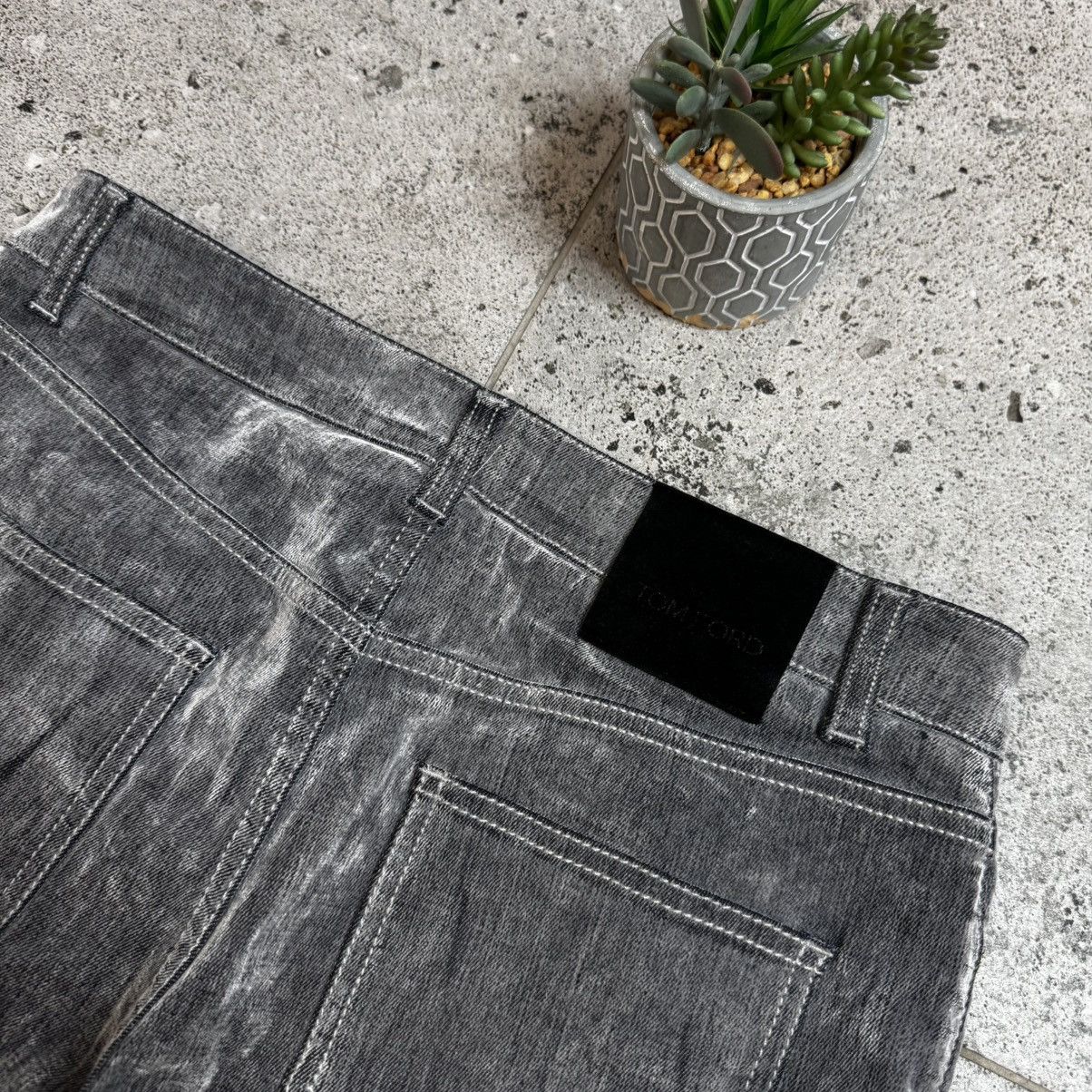 Tom Ford Tom Ford Women's Zipped Velour Gray Jeans Pants Size 28" / US 6 / IT 42 - 4 Thumbnail