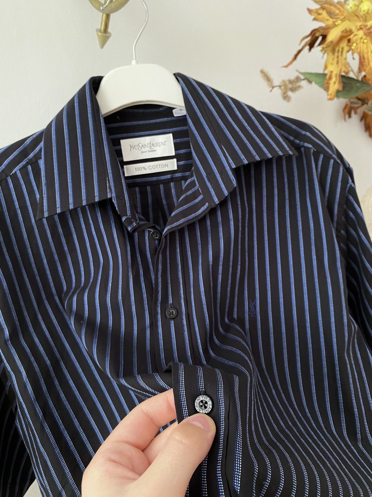 Yves Saint Laurent Vintage Yves Saint Laurent YSL Short Sleeve Button Up Shirt Size US M / EU 48-50 / 2 - 5 Thumbnail