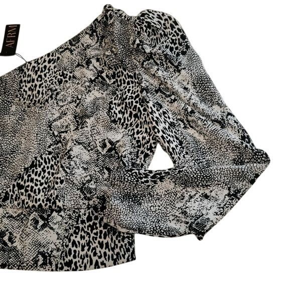 Other Retro AFRM Stryker 1 Shoulder Crop Top Animal Black Women's Size L / US 10 / IT 46 - 6 Thumbnail