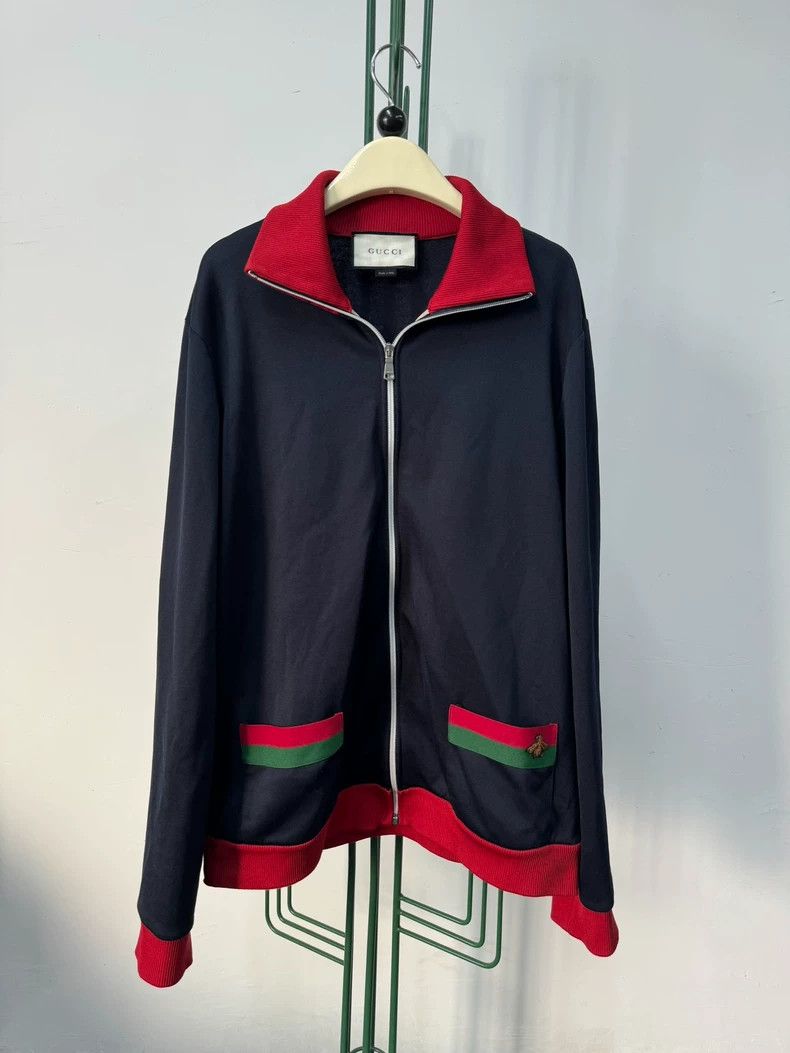 Gucci Gucci Red and green color block little bee embroidery zipp Size US XL / EU 56 / 4 - 1 Thumbnail
