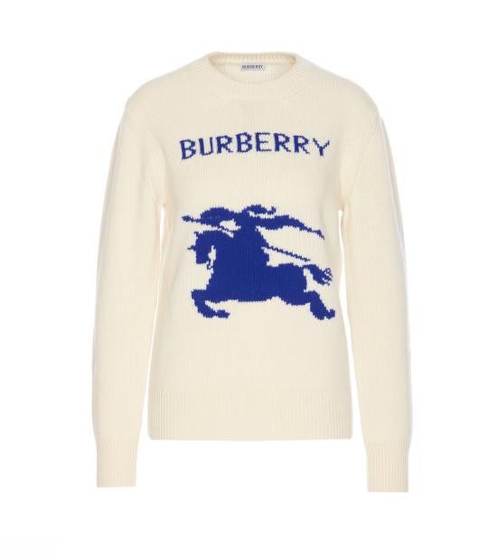 Burberry BURBERRY Women Sweater 8103045 B9352 White Size L / US 10 / IT 46 - 1 Thumbnail