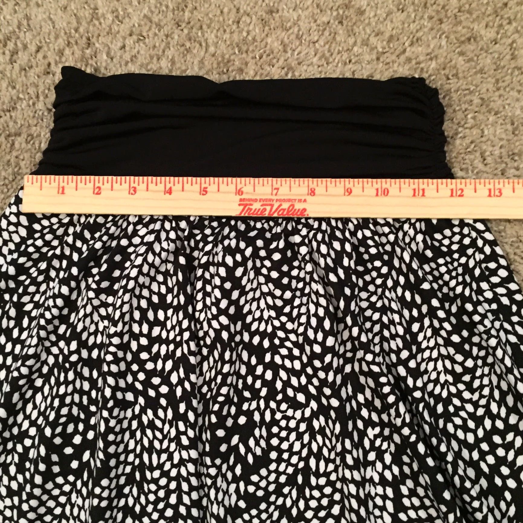 Apt. 9 Apt 9 Skirt PM Black White Floral Knee Length Pull On Elastic Waist Flare Womens Regular Size 32" / US 10 / IT 46 - 3 Thumbnail