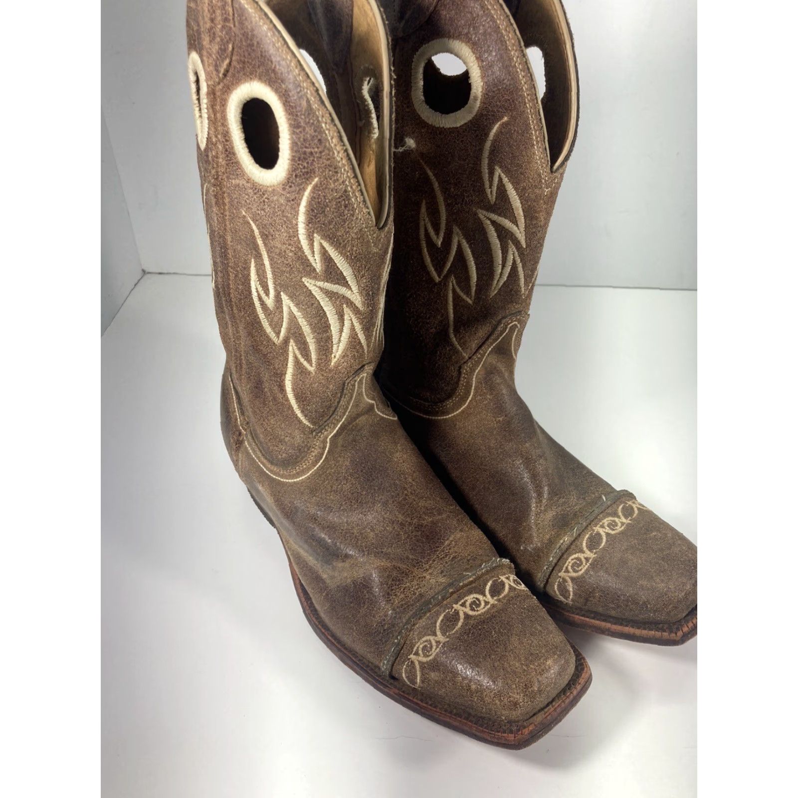 Justin Boots Justin Bent Rail Boots Women Size Brown Suede Leather Square Toe BRL628 Western Size US 9 / IT 39 - 2 Thumbnail