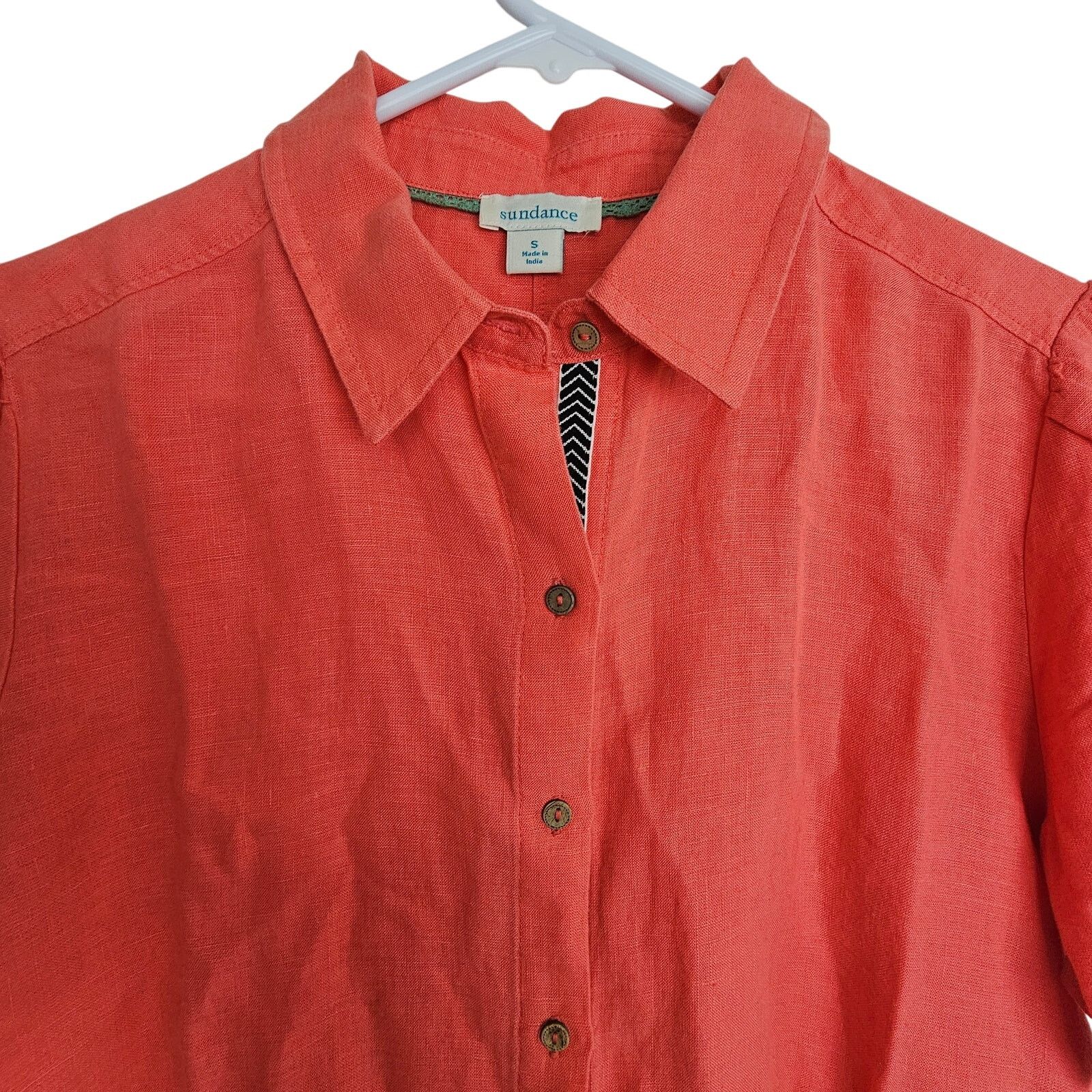 Sundry Sundance Womens Classic Tales 100% Linen Shirt Size S Coral Size S / US 4 / IT 40 - 3 Thumbnail