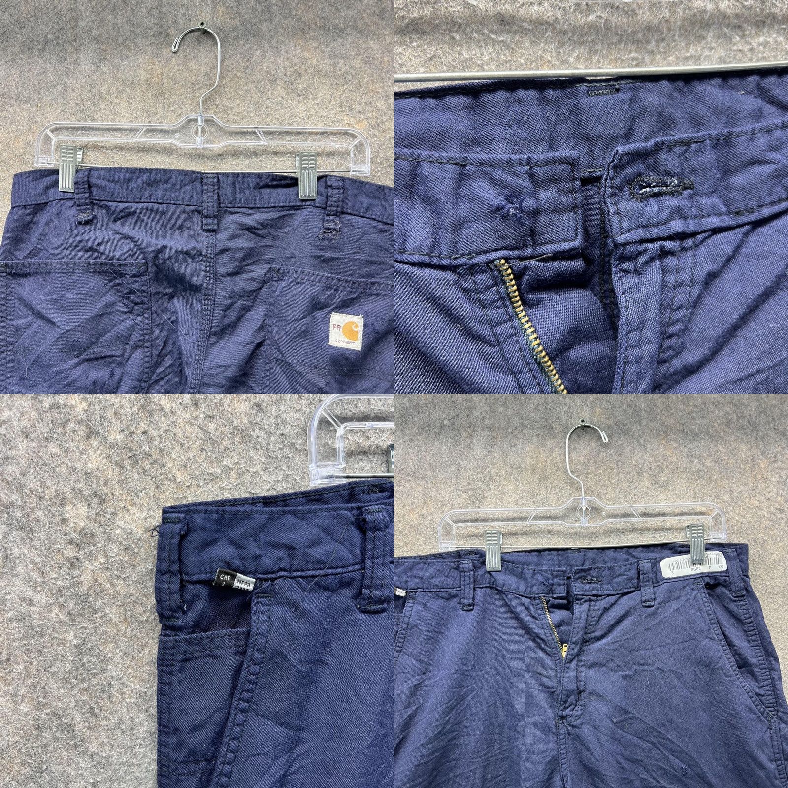 Carhartt Carhartt Pants Mens 34x28 Blue FR Carpenter Workwear Flame-Resistant Canvas Pants Size US 34 / EU 50 - 8 Thumbnail