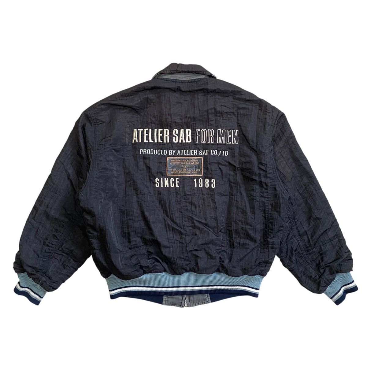 Vintage 💥 80s ATELIER SAB REVERSIBLE BOMBER JACKET Size US M / EU 48-50 / 2 - 1 Thumbnail