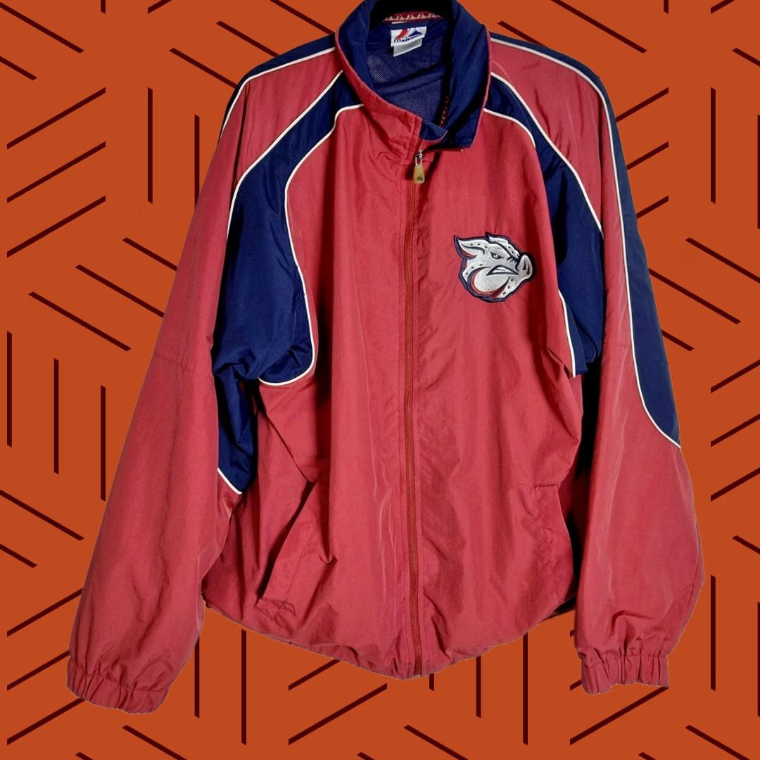 Vintage Majestic Jacket Men Size L Red Blue Nylon Long Sleeve Lining Size US L / EU 52-54 / 3 - 1 Thumbnail