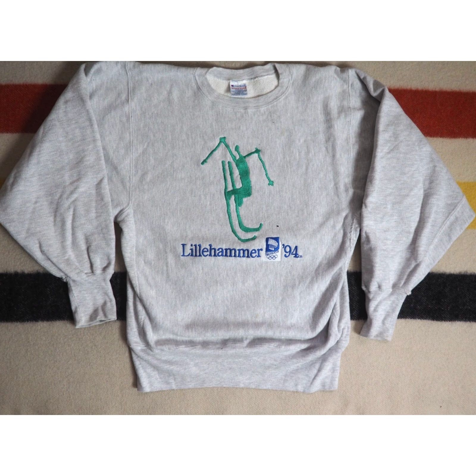 Champion VINTAGE Champion Sweatshirt 90s Reverse Weave Lillehammer 1994 Olympics Gray S Mens Crew Neck Pull On Embroidered Logo Size US S / EU 44-46 / 1 - 2 Thumbnail