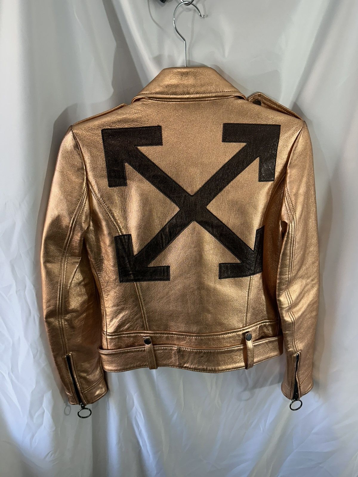Off-White OFF-WHITE GOLD BIKER JACKET ARROWS Size S / US 4 / IT 40 - 11 Thumbnail
