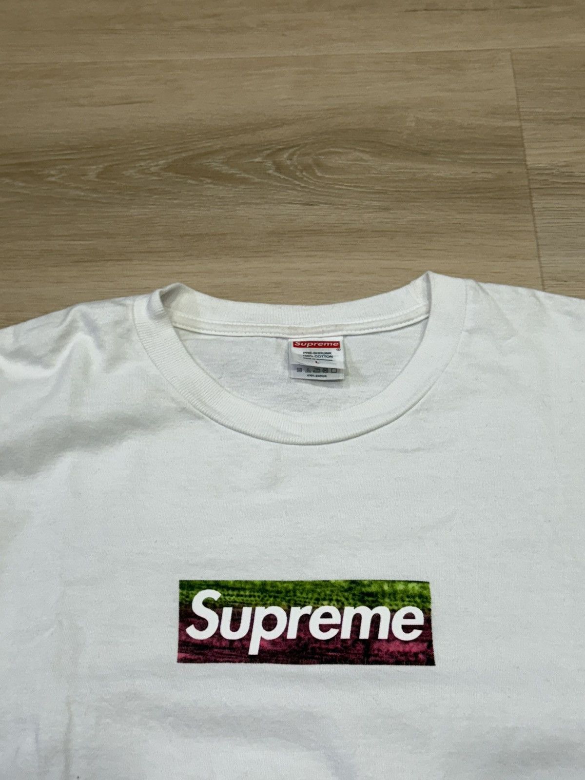 Supreme Supreme red on white holographic box logo t-shirt | Grailed