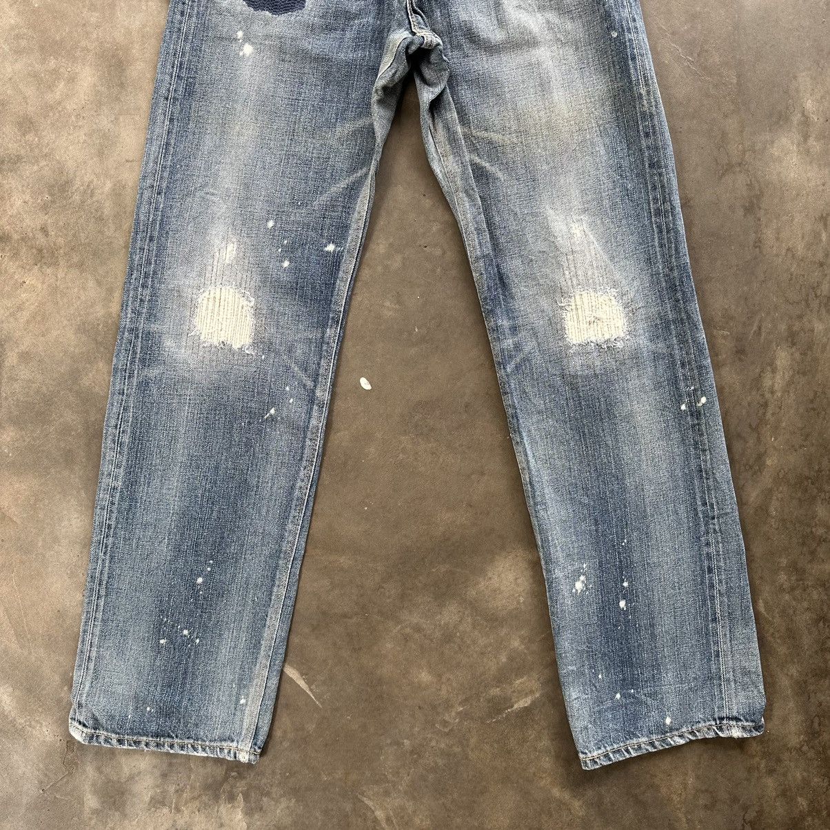 Edwin × Jean × Vintage Vintage Edwin Redline Faded Denim Jean Pant W30 Size US 30 / EU 46 - 2 Thumbnail
