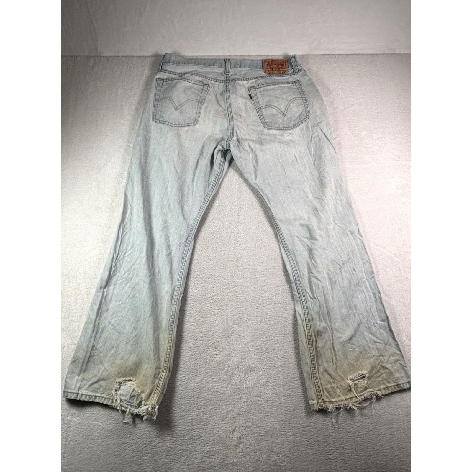 Levi's VINTAGE Levi's 527 Jeans Men 36x30 Light Wash Bootcut Distressed Stained 5-Pocket Denim Blue Size US 36 / EU 52 - 2 Thumbnail