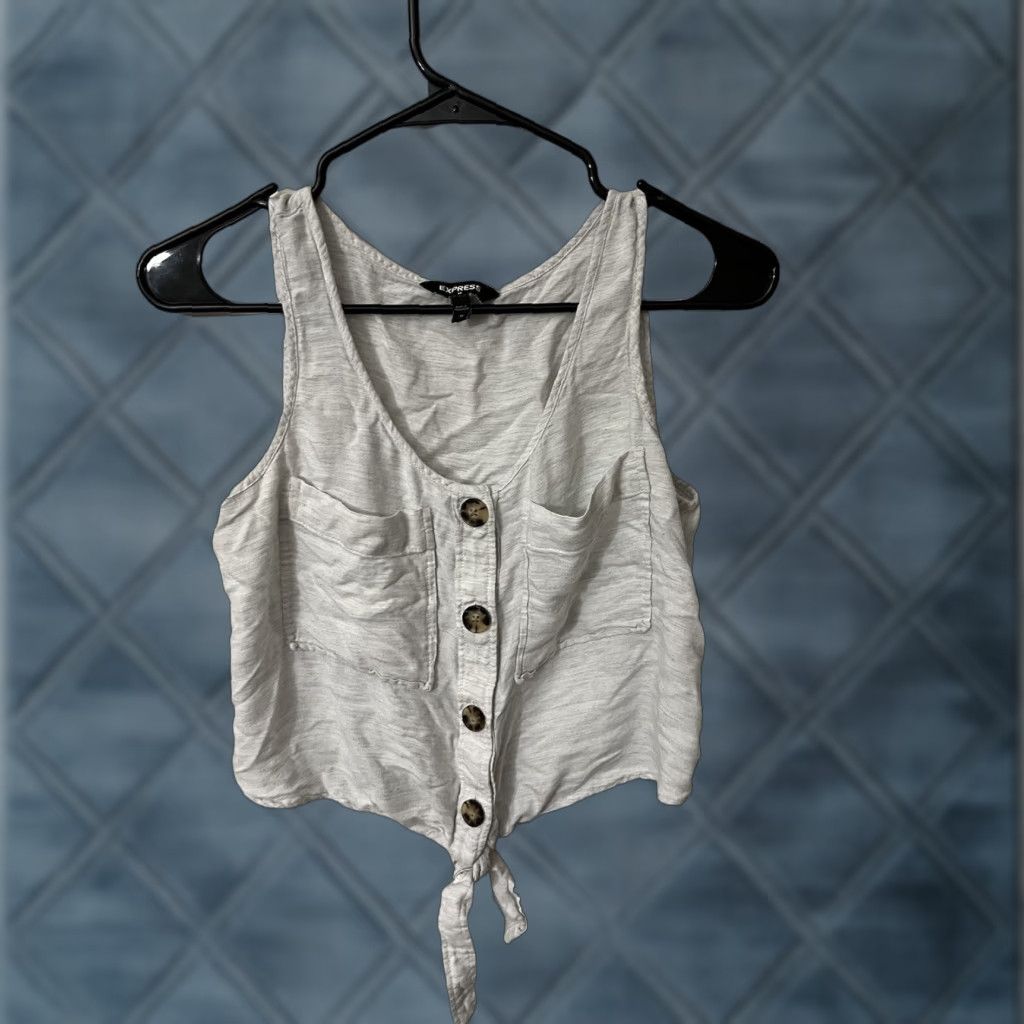 Express VINTAGE Express Women's Tank Top Sleeveless Size M Gray Rayon Casual Summer Size M / US 6-8 / IT 42-44 - 1 Thumbnail