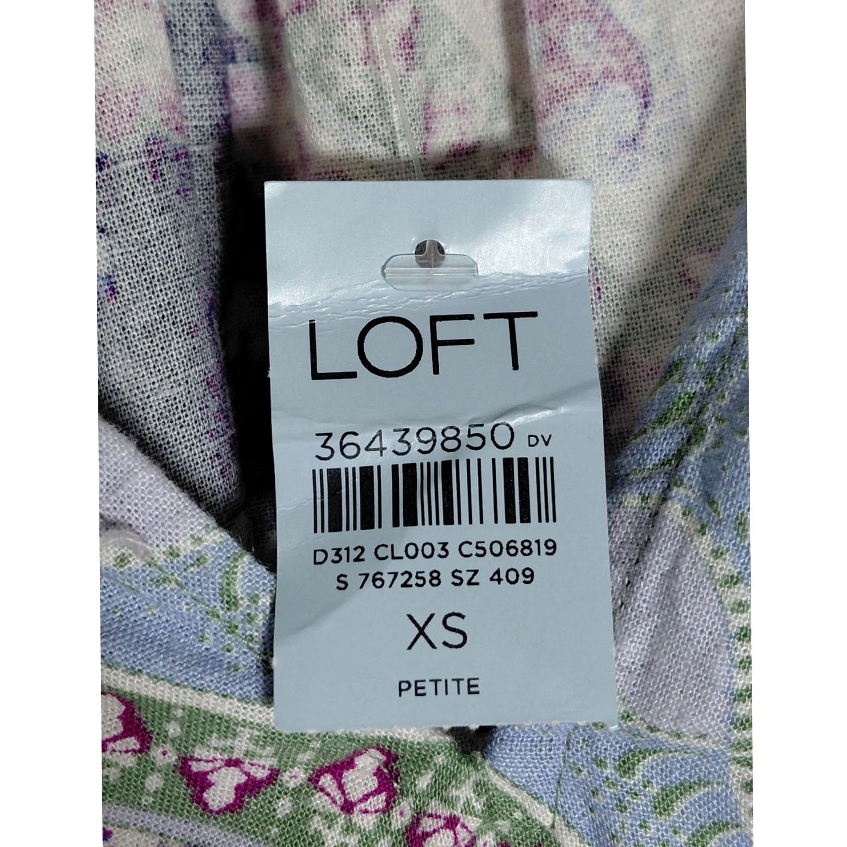 Loft LOFT Paisley Patchwork Blouse Multicolor Women Petite Long Sleeve XS V-Neck Shirt Size XS / US 0-2 / IT 36-38 - 5 Thumbnail